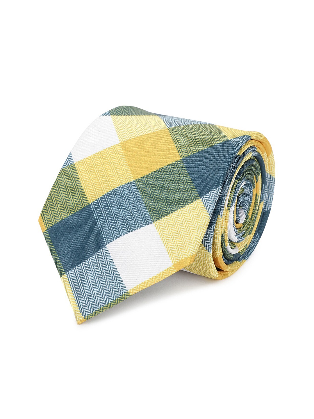 

Tossido Men Checked Broad Tie, Yellow