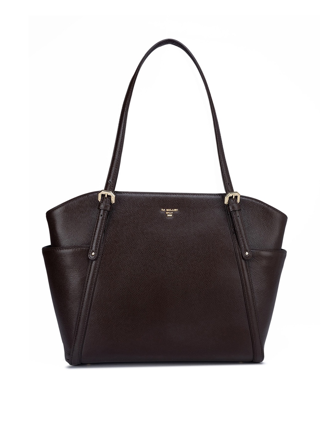

Da Milano Leather Structured Shoulder Bag, Brown