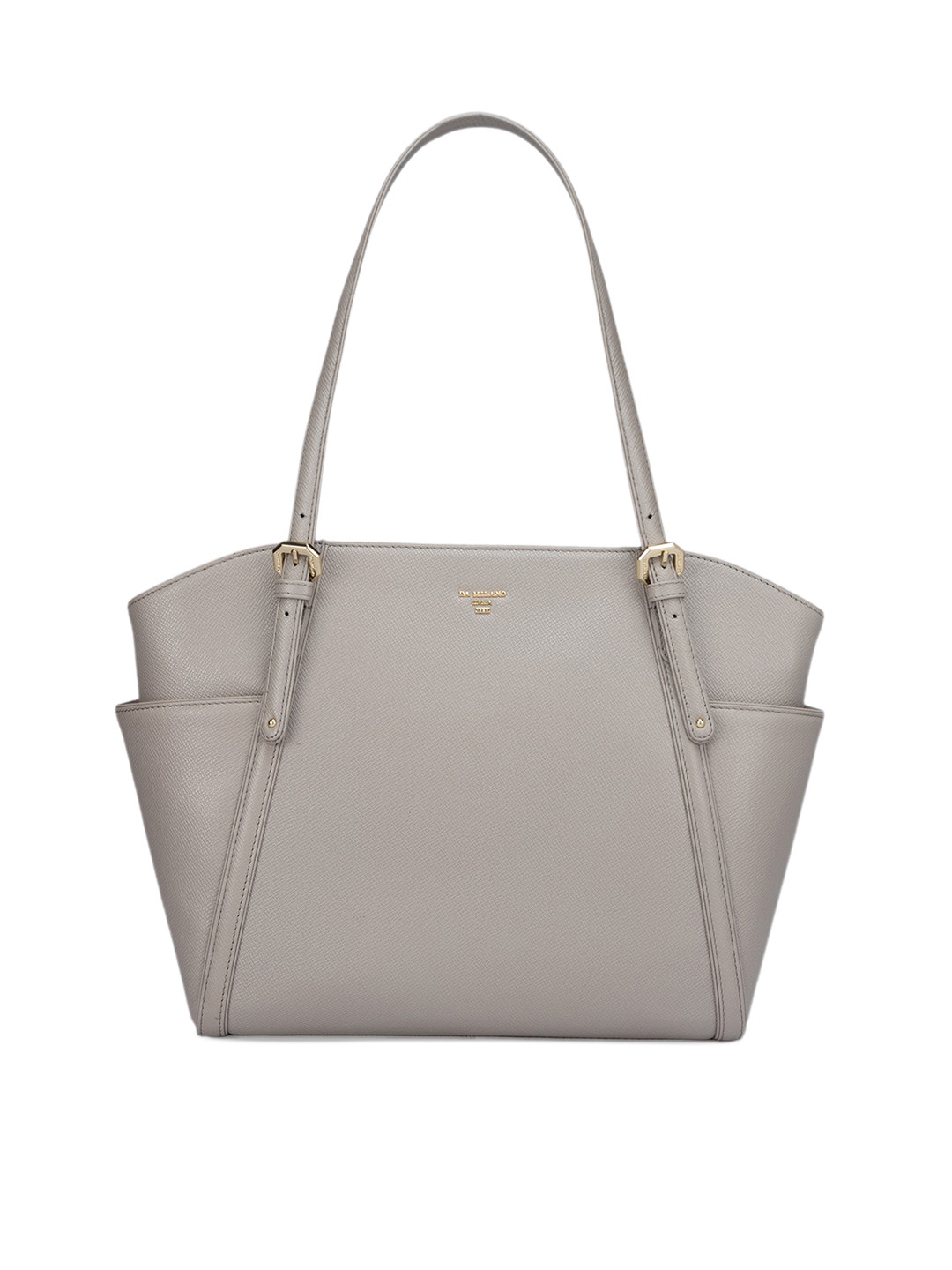 

Da Milano Leather Structured Shoulder Bag, Grey