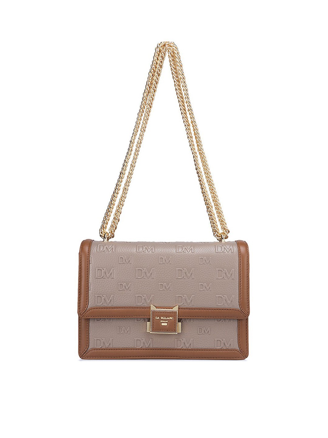 

Da Milano Leather Structured Sling Bag, Brown