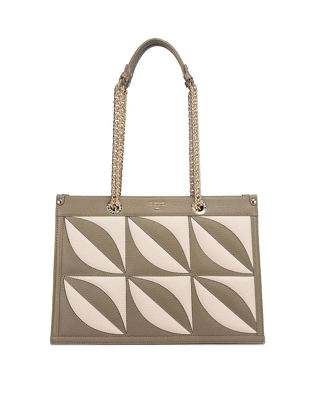 

Da Milano Textured Leather Structured Shoulder Bag, Olive
