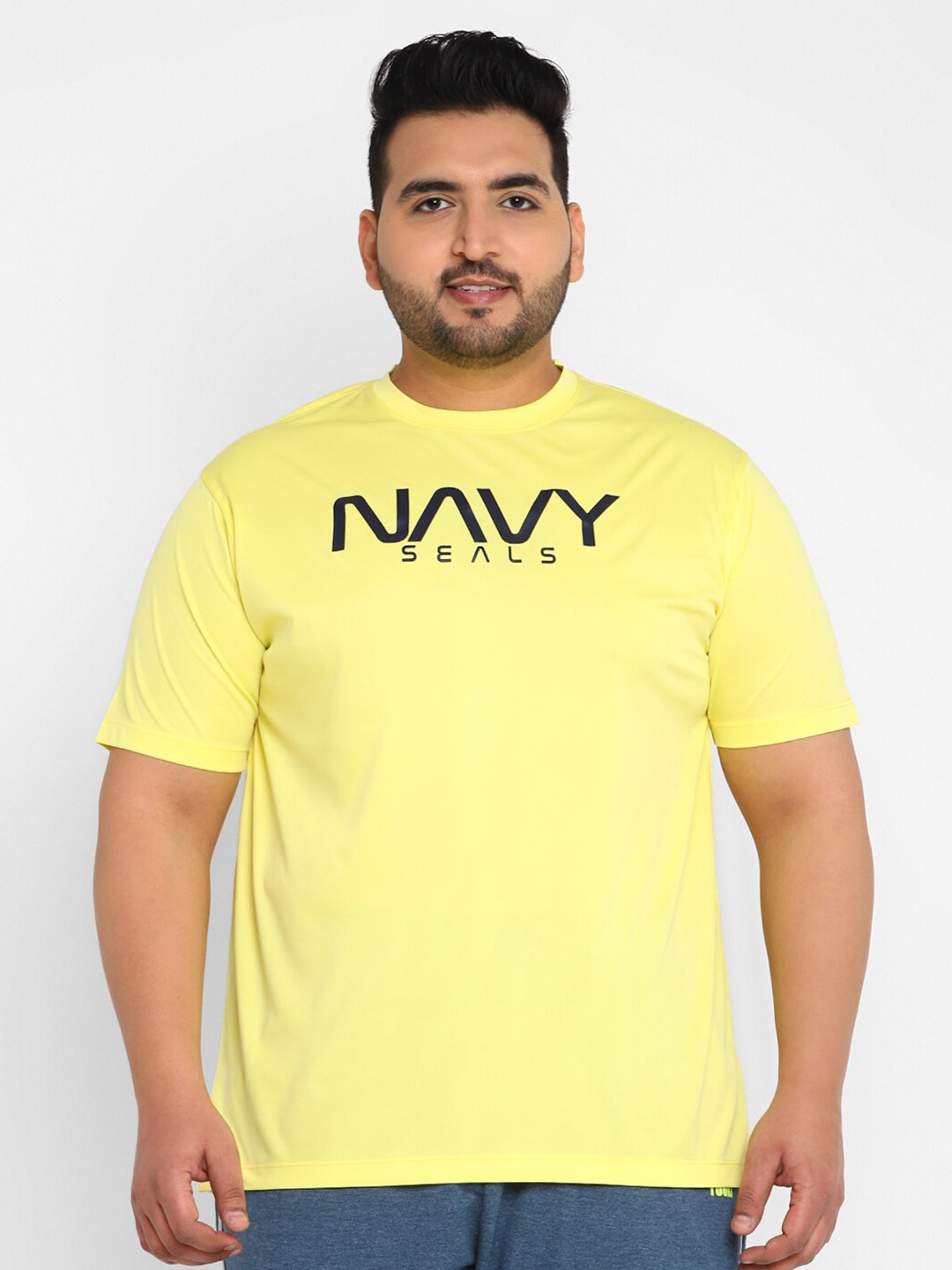 

Yuuki Men Plus Size Typography Printed T-shirt, Yellow