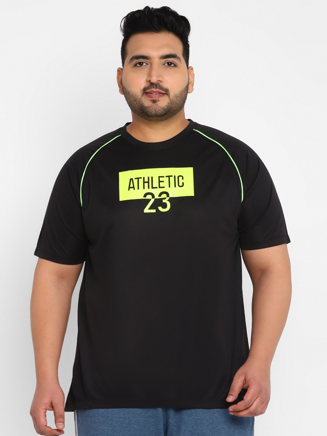 

Yuuki Men Plus Size Typography Printed T-shirt, Black