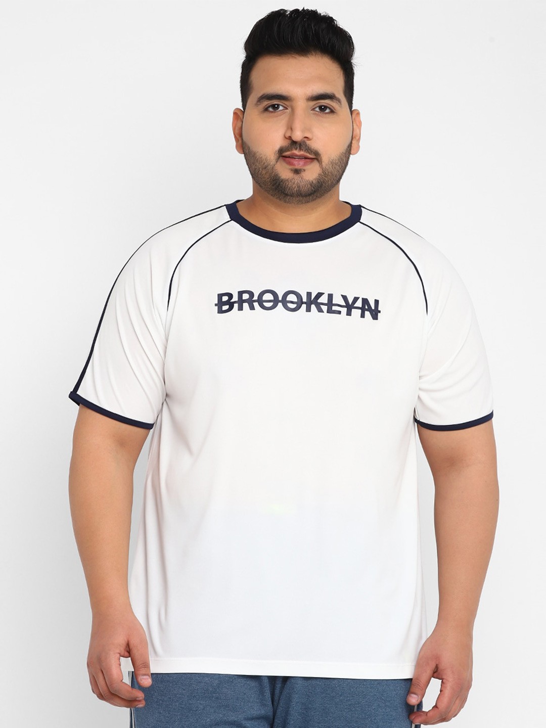 

Yuuki Men Plus Size Typography Printed T-shirt, White