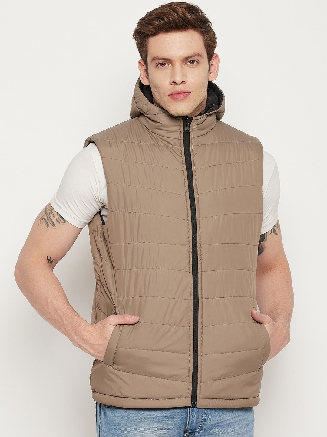

Okane Men Reversible Padded Jacket, Black