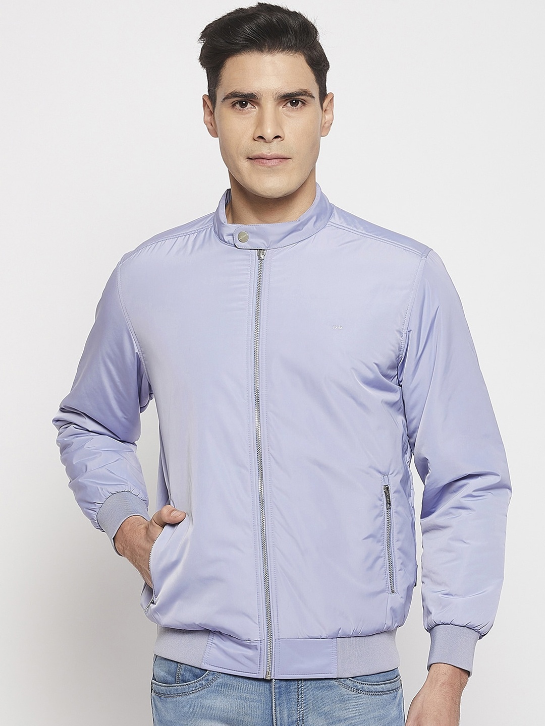 

Okane Men Striped Lightweight Bomber Jacket, Blue