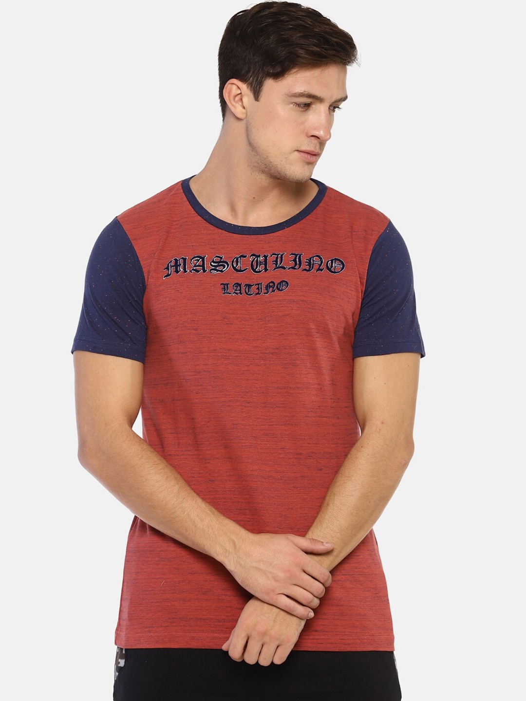 

Masculino Latino Men Printed Cotton T-shirt, Orange