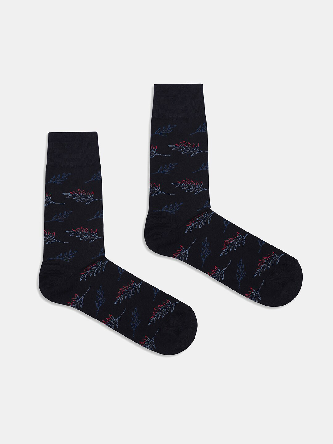 

Blackberrys Men Patterned Calf Length Pure Cotton Socks, Navy blue