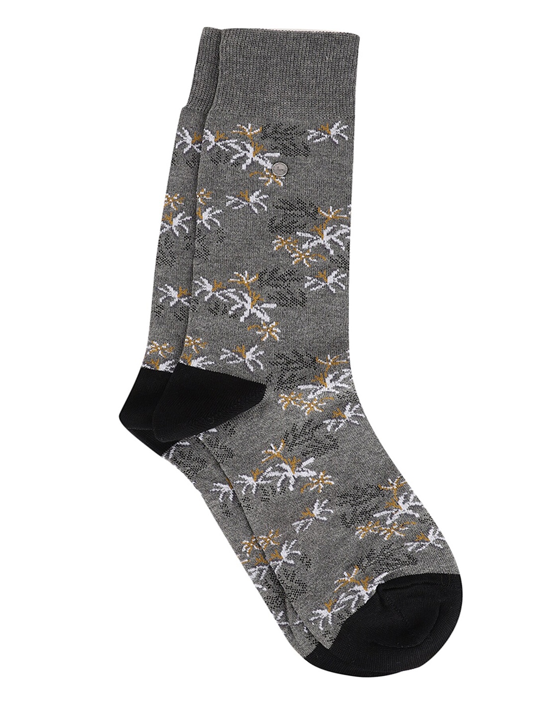 

Blackberrys Men Patterned Calf Length Pure Cotton Socks, Grey