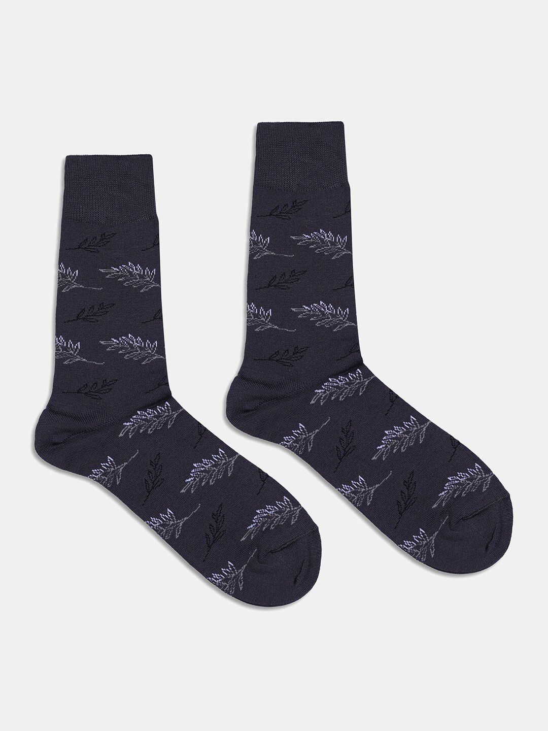 

Blackberrys Men Patterned Pure Cotton Calf-Length Socks, Grey