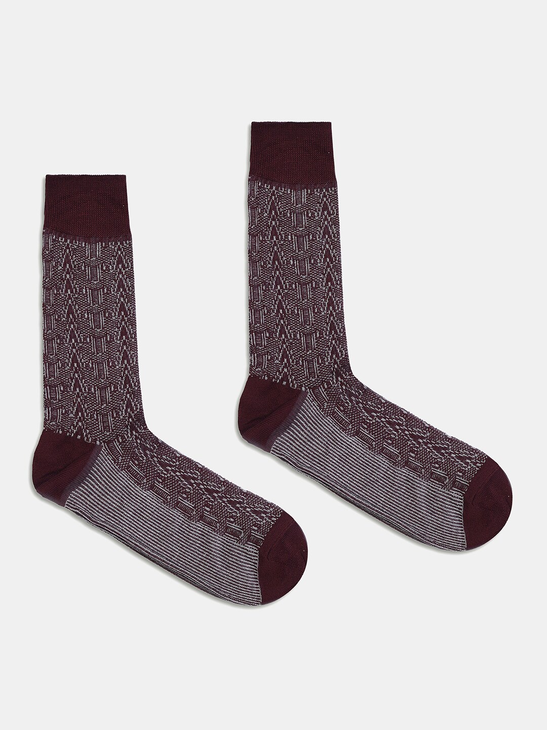 

Blackberrys Men Patterned Calf Length Pure Cotton Socks, Red