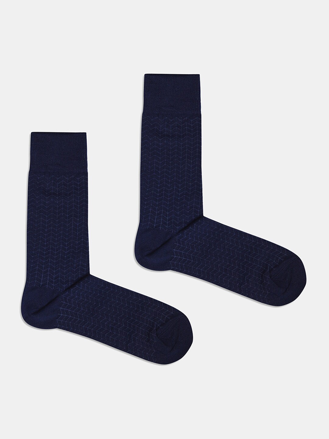 

Blackberrys Olean Men Patterned Calf Length Socks, Navy blue
