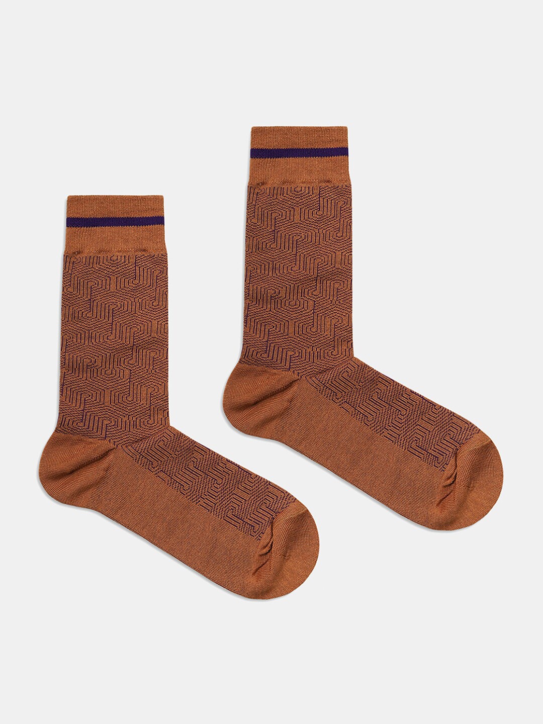 

Blackberrys Men Patterned Calf-length Socks, Brown