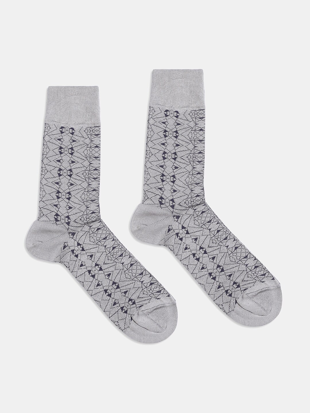 

Blackberrys Men Patterned Pure Cotton Calf-Length Socks, Grey
