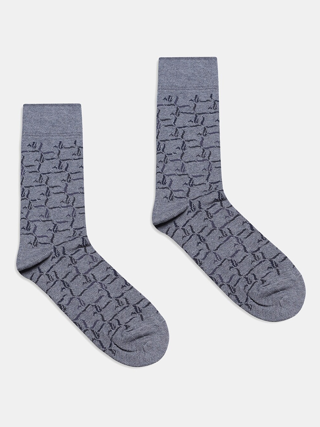 

Blackberrys Men Patterned Cotton Calf Length Socks, Grey