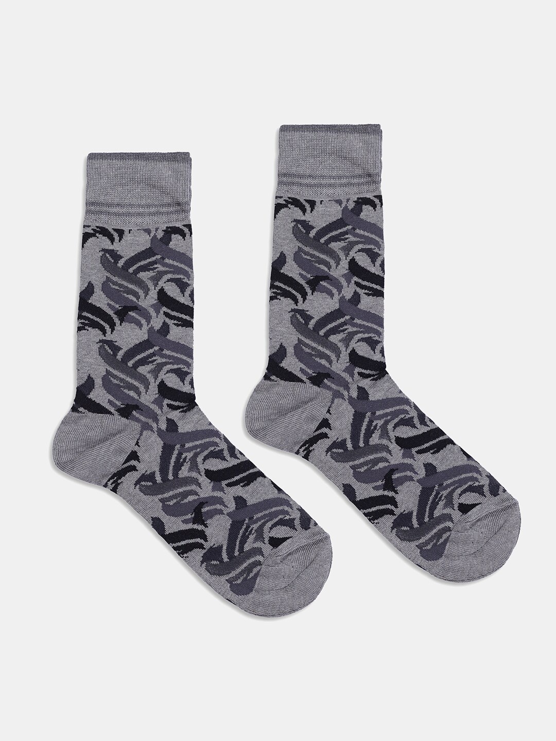 

Blackberrys Men Patterned Calf-Length Pure Cotton Socks, Grey