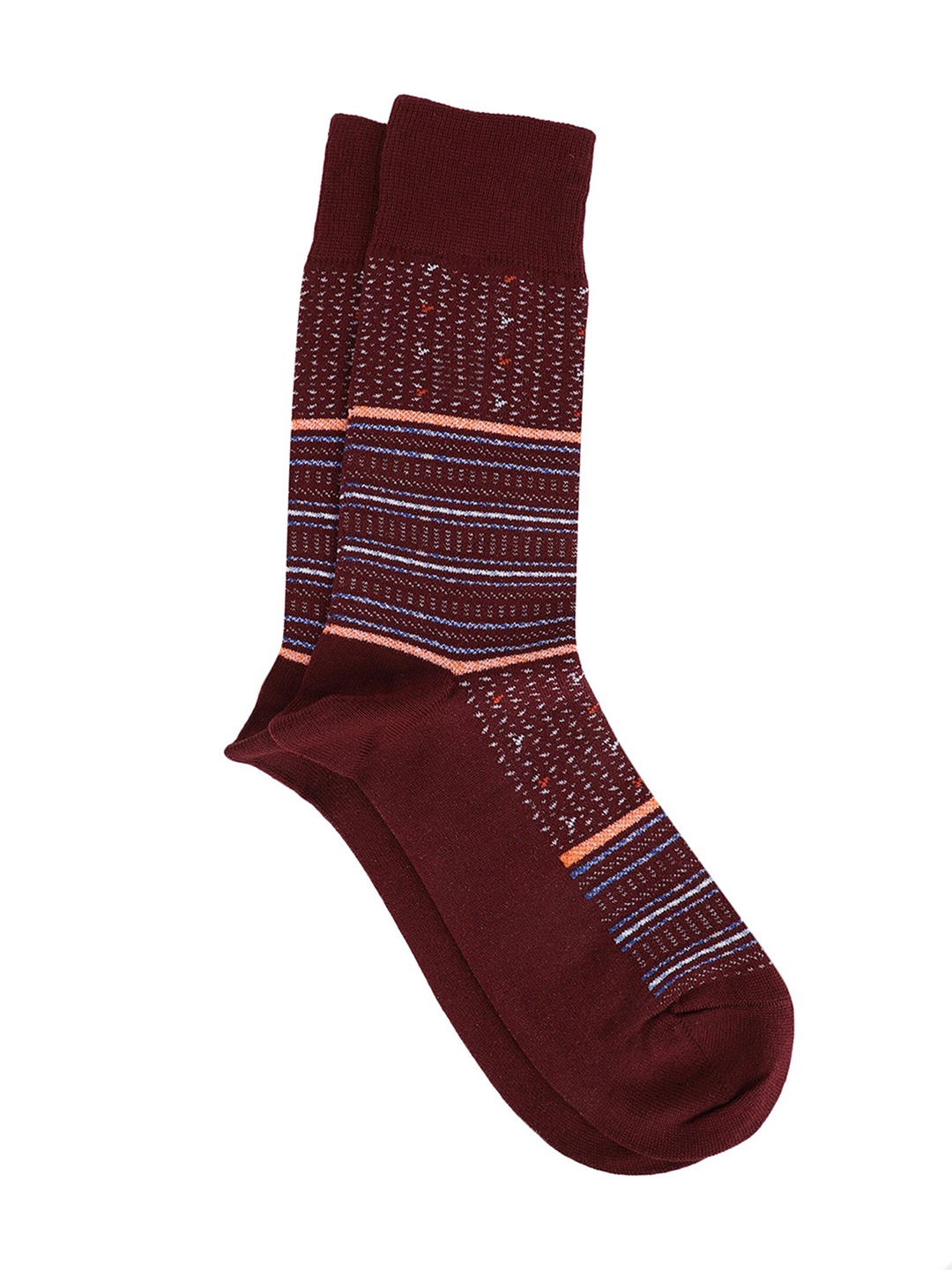 

Blackberrys Men Patterned Calf Length Pure Cotton Socks, Red