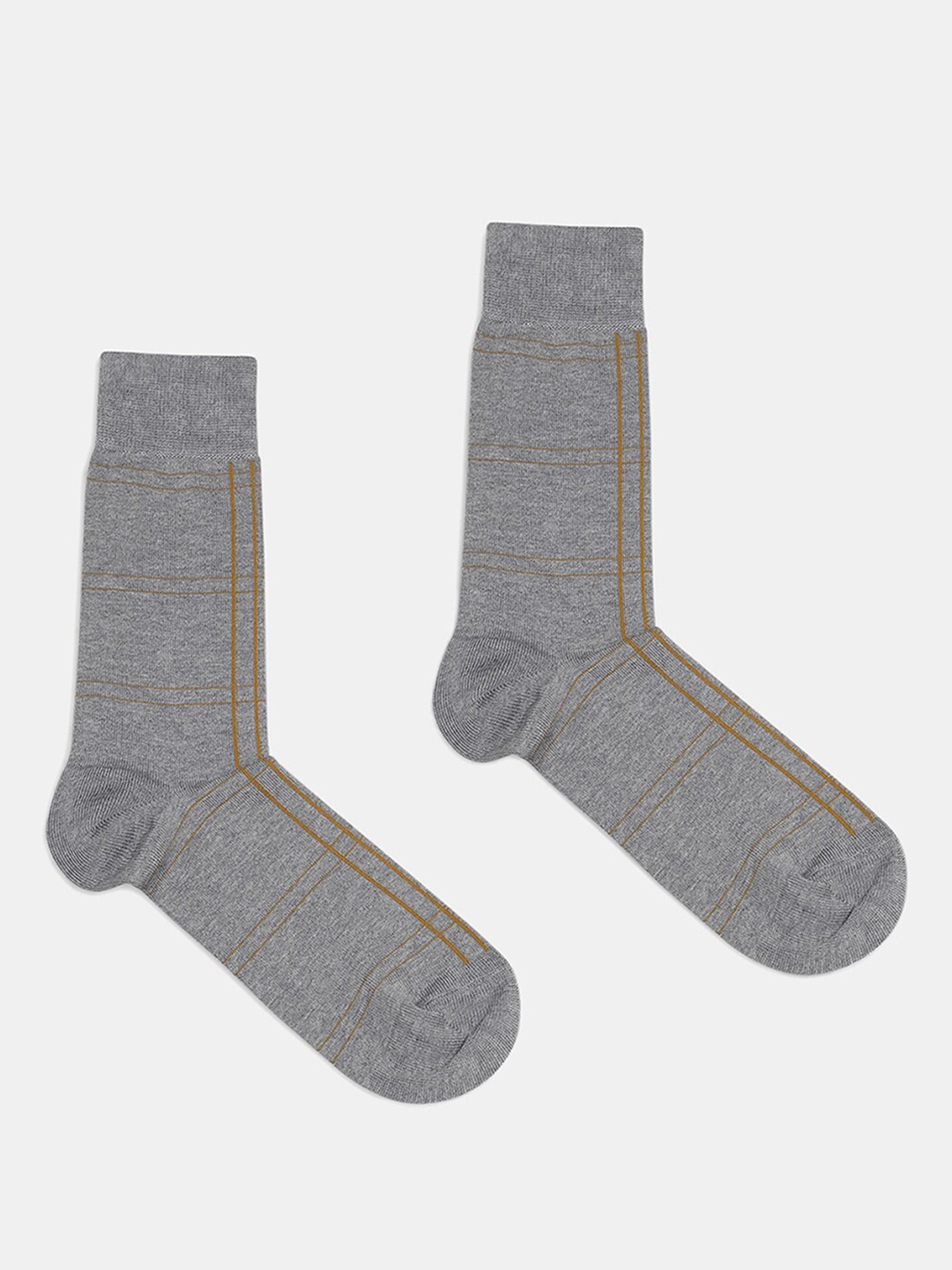 

Blackberrys Men Patterned Calf-Length Ribbed Socks, Grey
