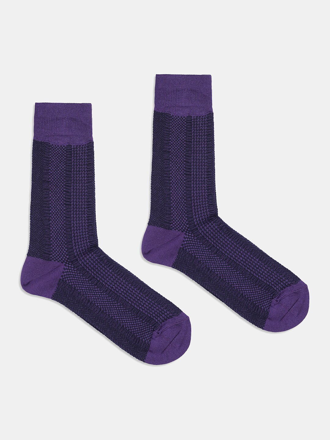 

Blackberrys Pheobe Men Patterned Calf-Length Pure Cotton Socks, Purple