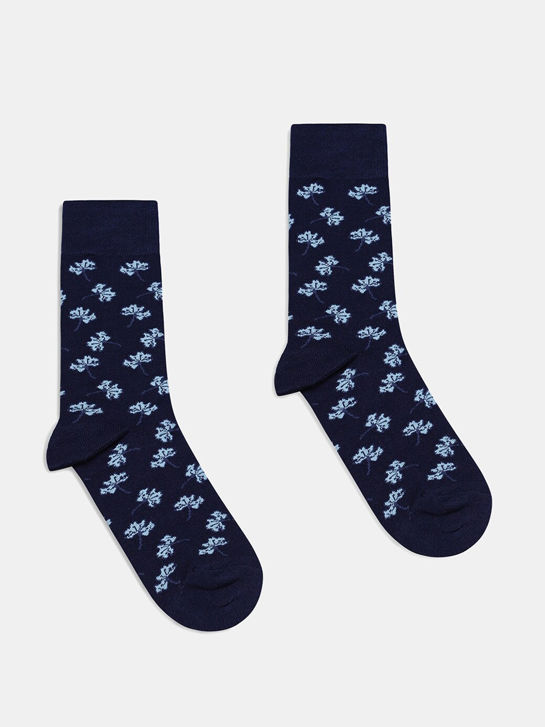 

Blackberrys Men Patterned Calf-Length Ribbed Socks, Navy blue