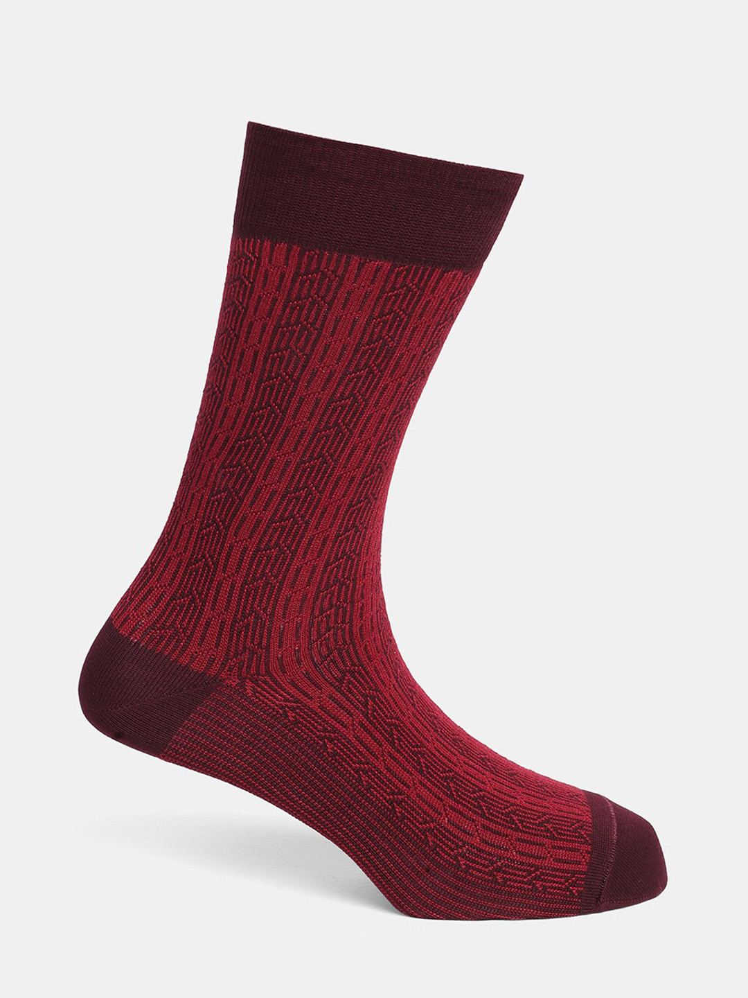 

Blackberrys Peneugla Men Patterned Pure Cotton Calf-Length Socks, Red