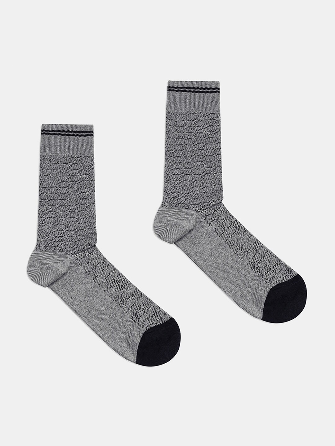 

Blackberrys Onida Men Patterned Calf-Length Socks, Grey