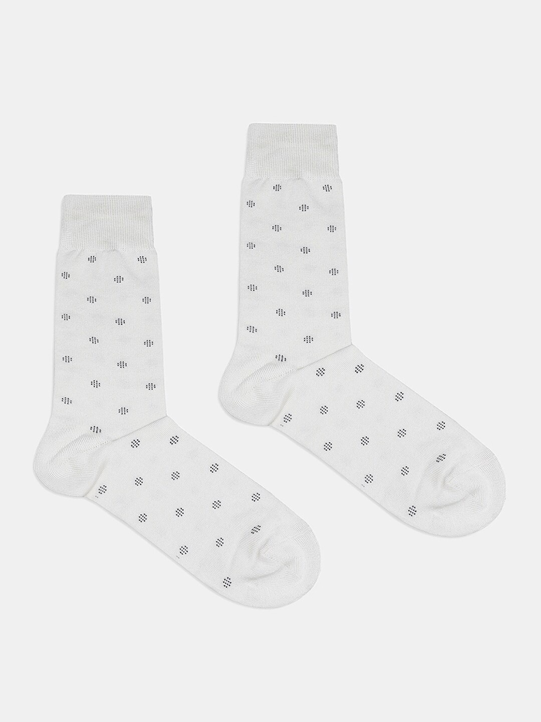 

Blackberrys Men Patterned Calf Length Socks, White