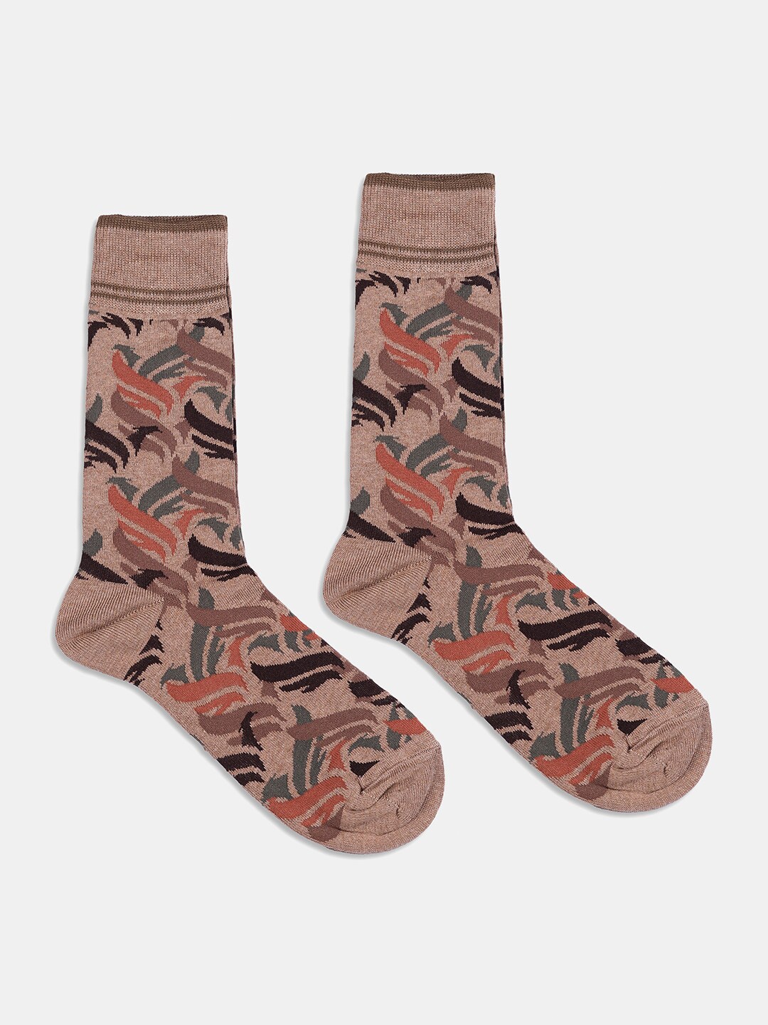 

Blackberrys Men Patterned Calf Length Pure Cotton Socks, Gold