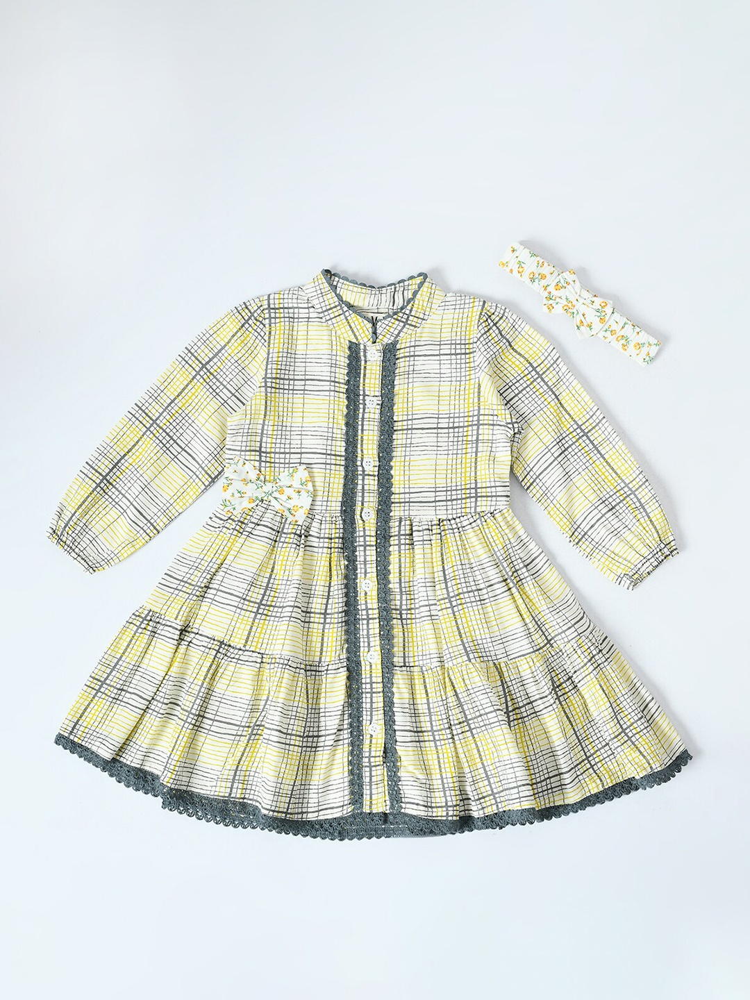 

Bella Moda Yellow Checked Dress