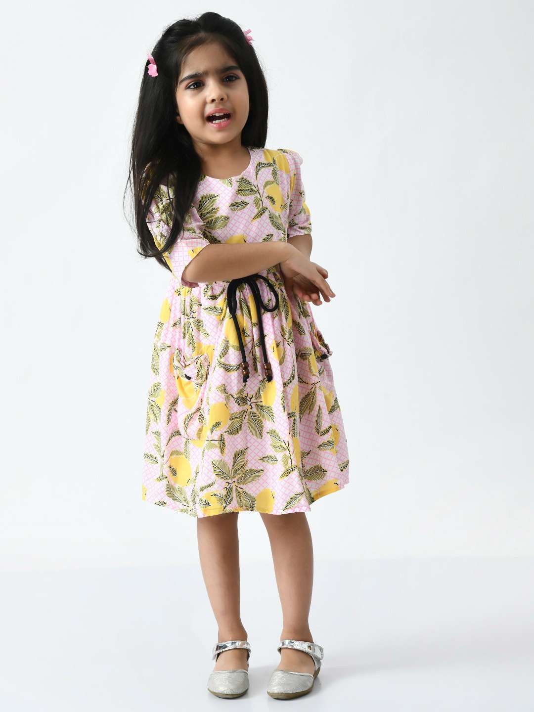 

Bella Moda Girls Printed Pure Cotton Dress, Pink