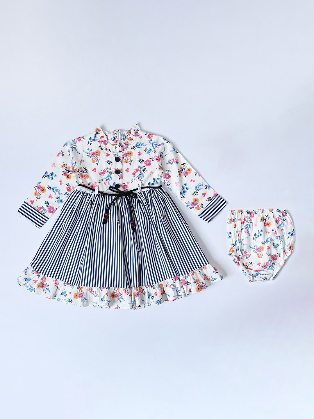 

Bella Moda Girls Floral Pure Cotton Dress, White
