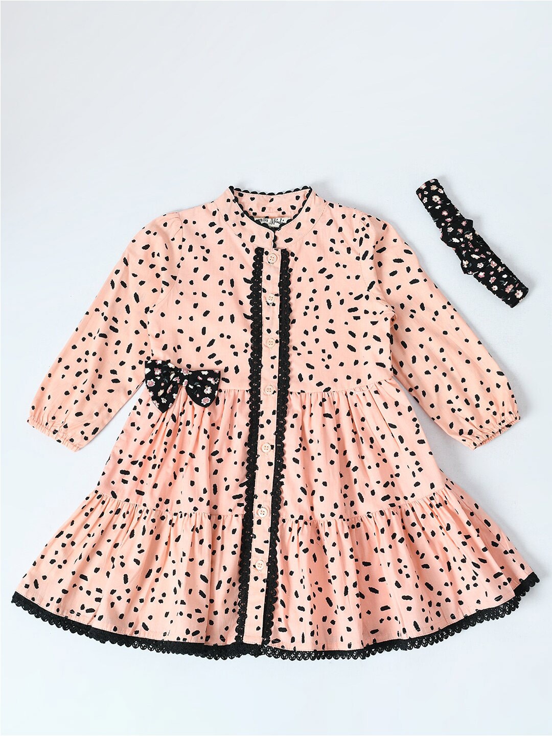 

Bella Moda Girls Printed Cotton Dress, Cream