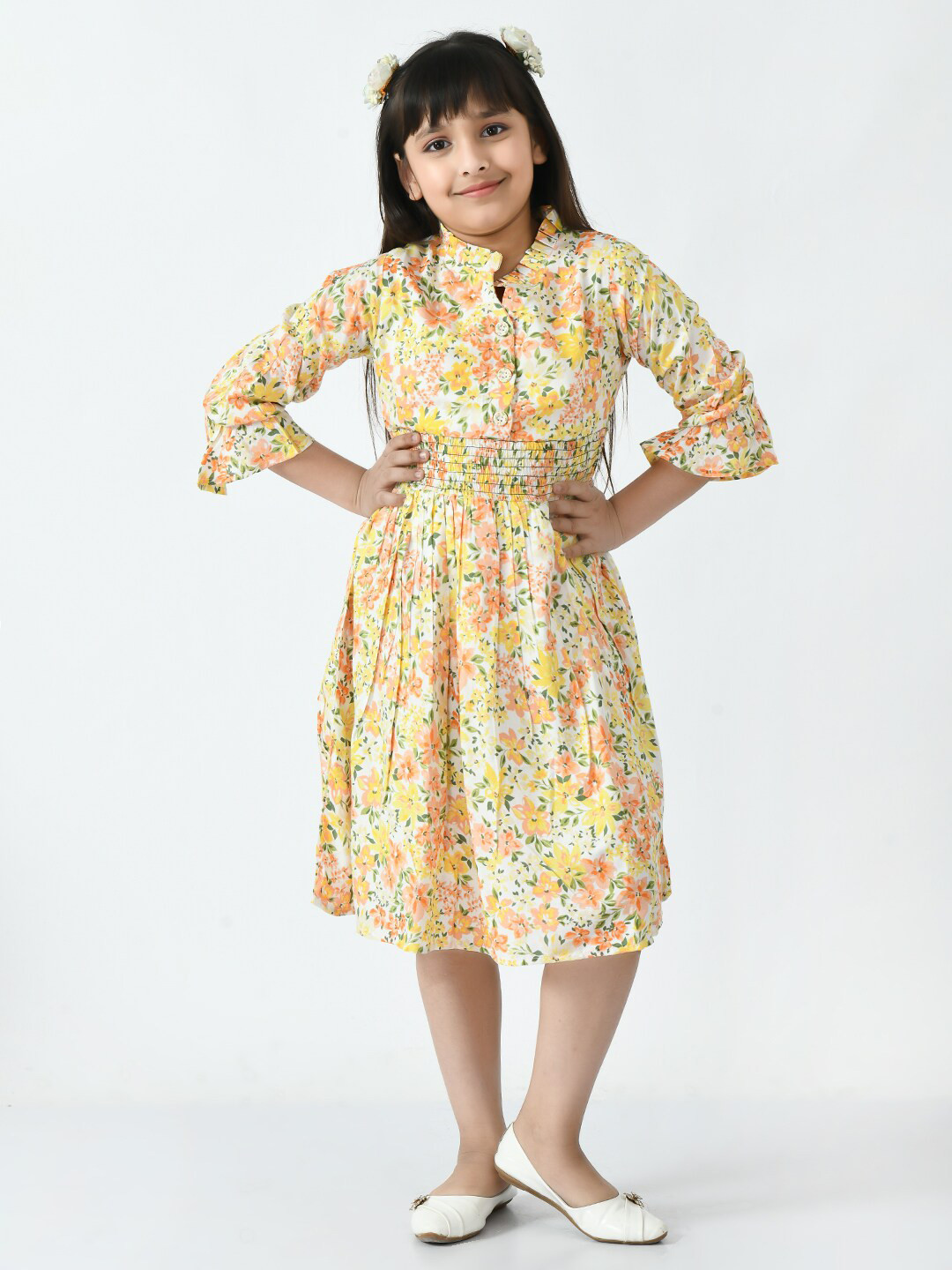 

Bella Moda Girls Floral Cotton Dress, Yellow