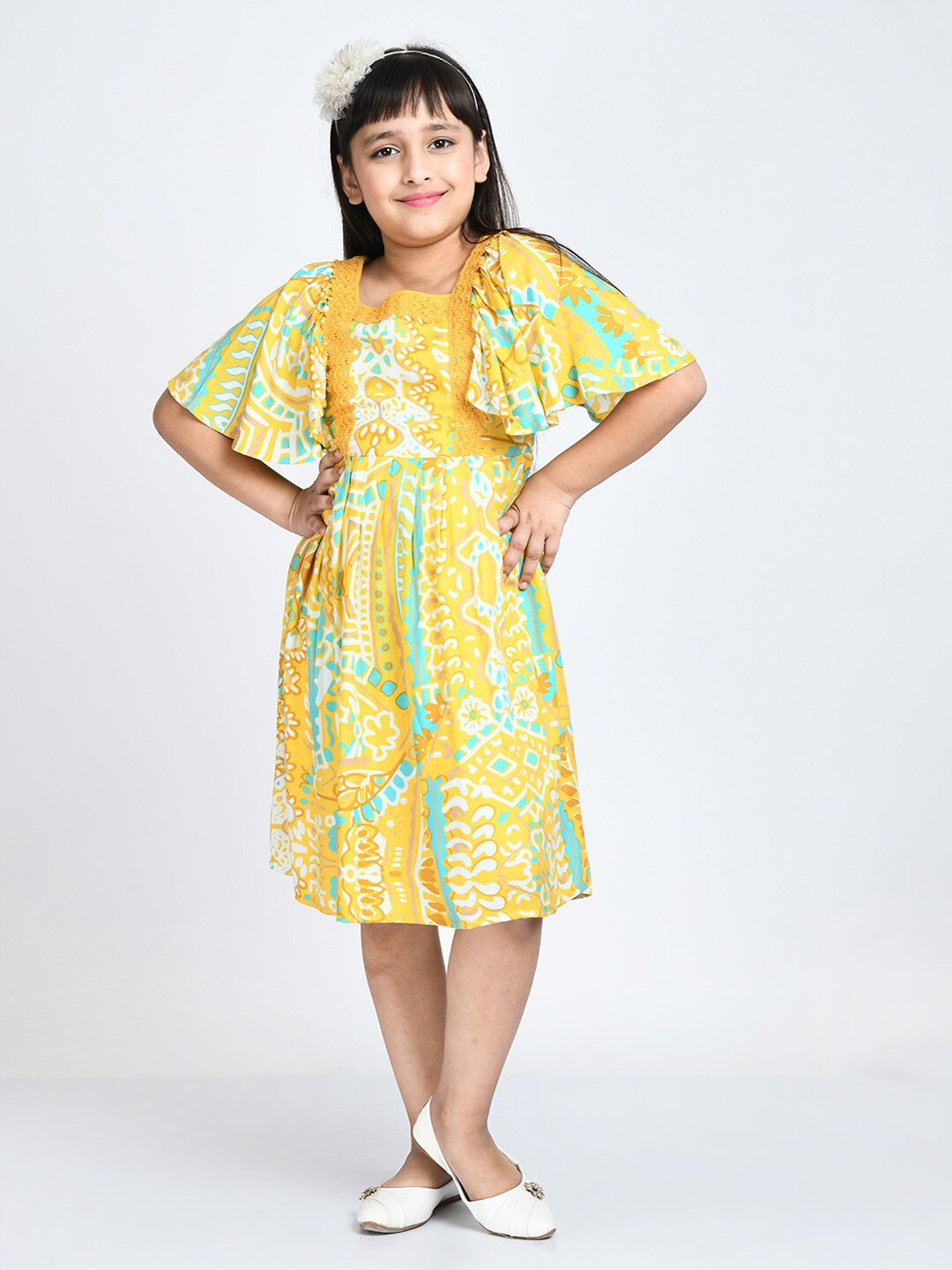 

Bella Moda Girls Cotton Dress, Mustard