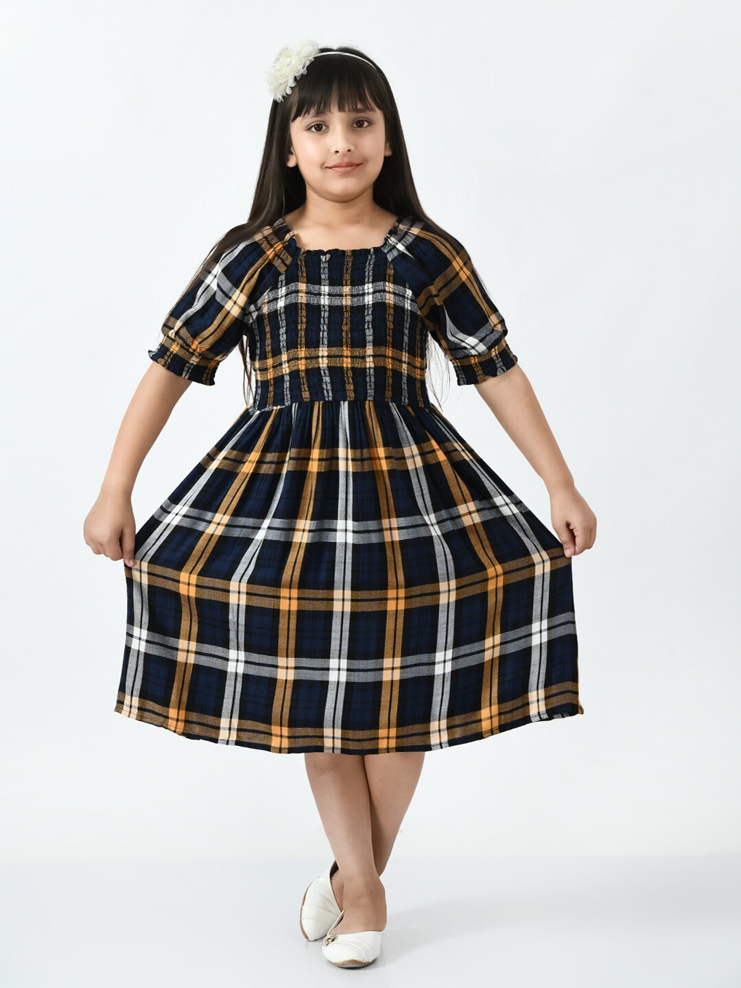 

Bella Moda Checked Midi Dress, Black