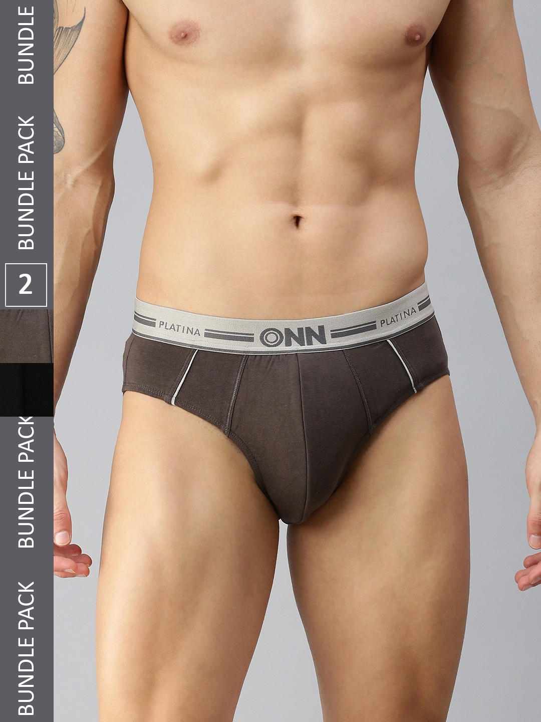 

ONN Men Pack Of 2 Basic Briefs, Black