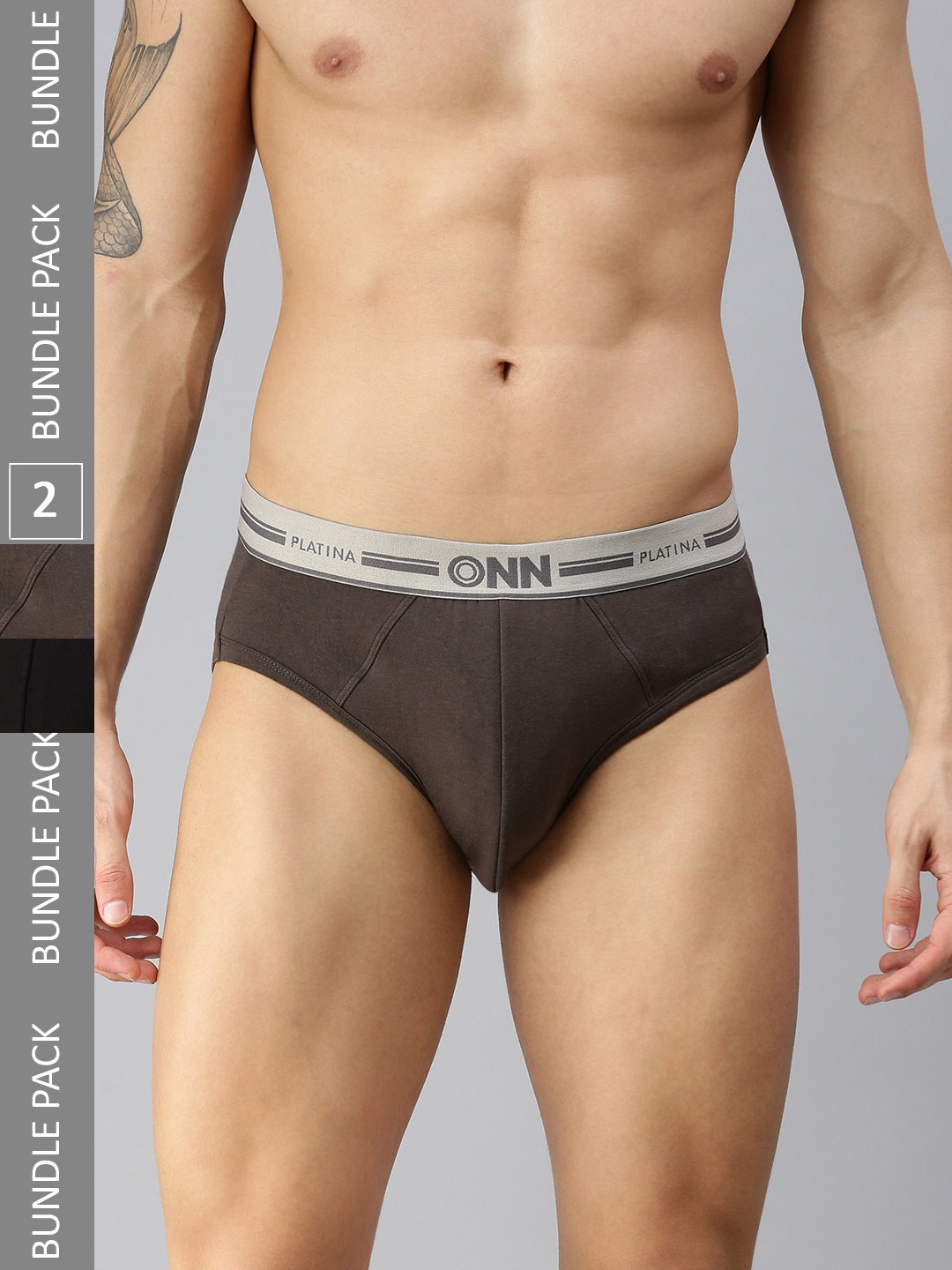 

ONN Men Pack Of 2 Basic Briefs, Black