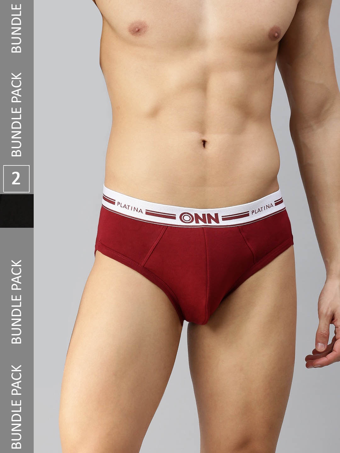 

ONN Men Pack Of 2 Basic Briefs, Red