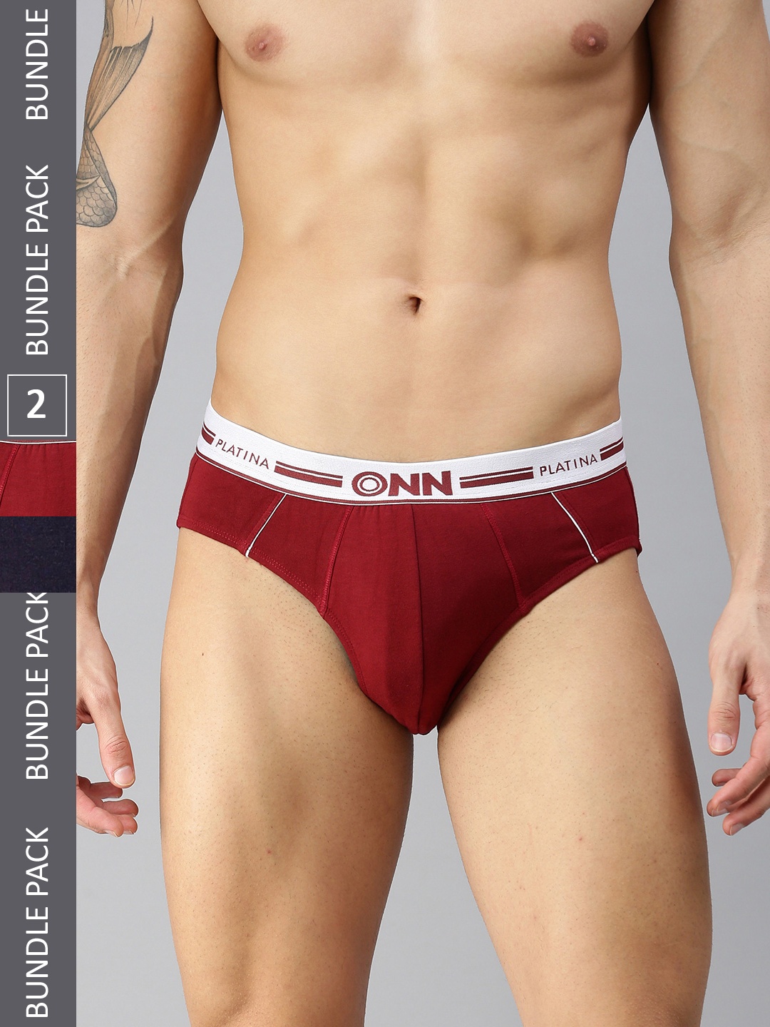 

ONN Men Pack Of 2 Basic Briefs, Black