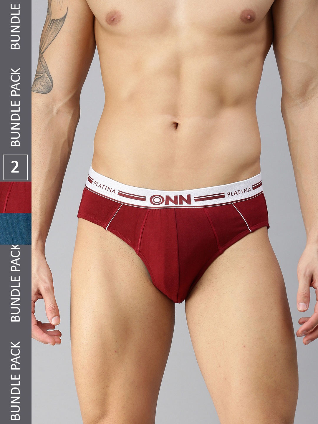 

ONN Men Pack Of 2 Basic Modal Briefs, Black