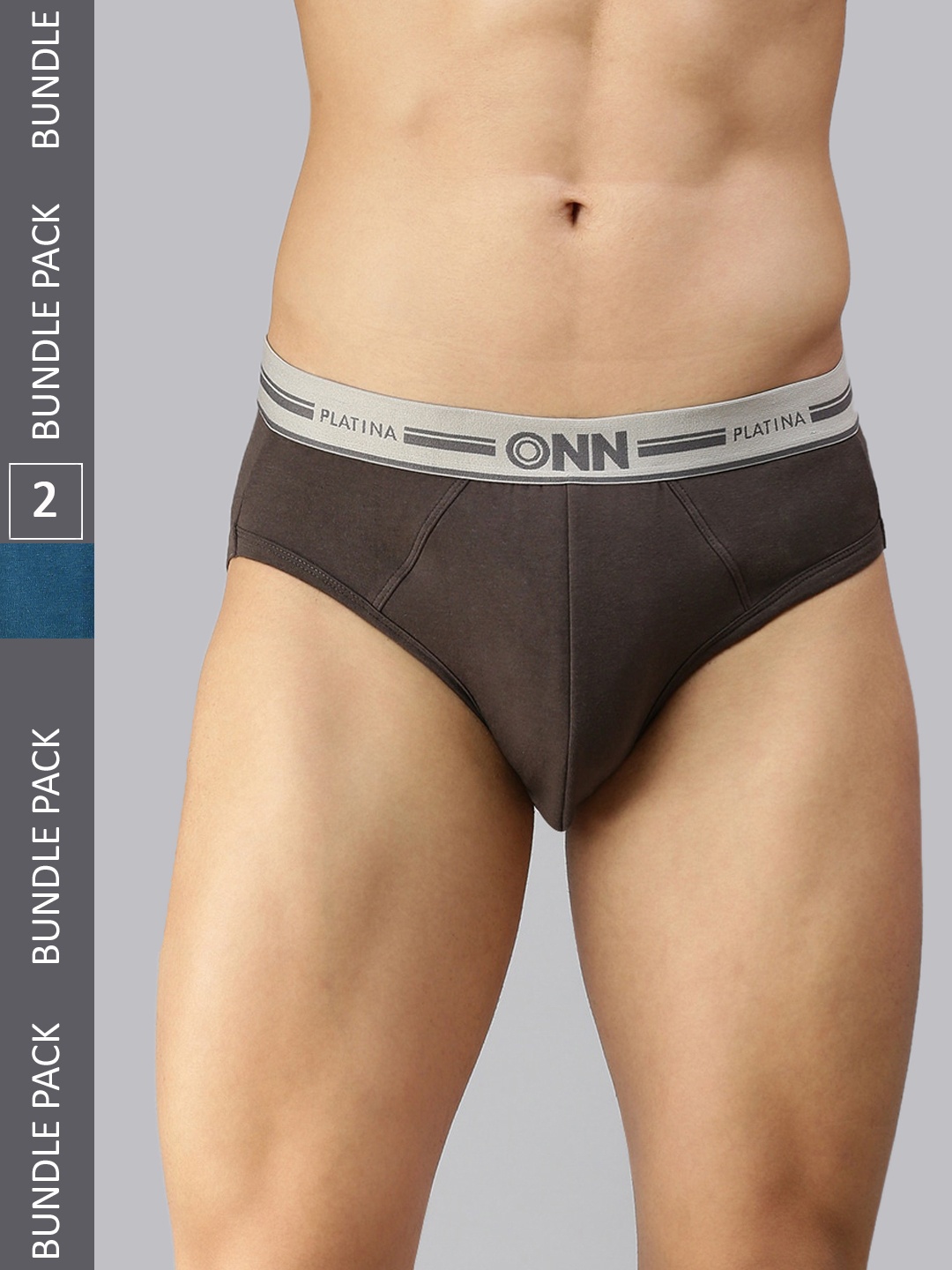 

ONN Men Pack Of 2 Basic Briefs, Brown