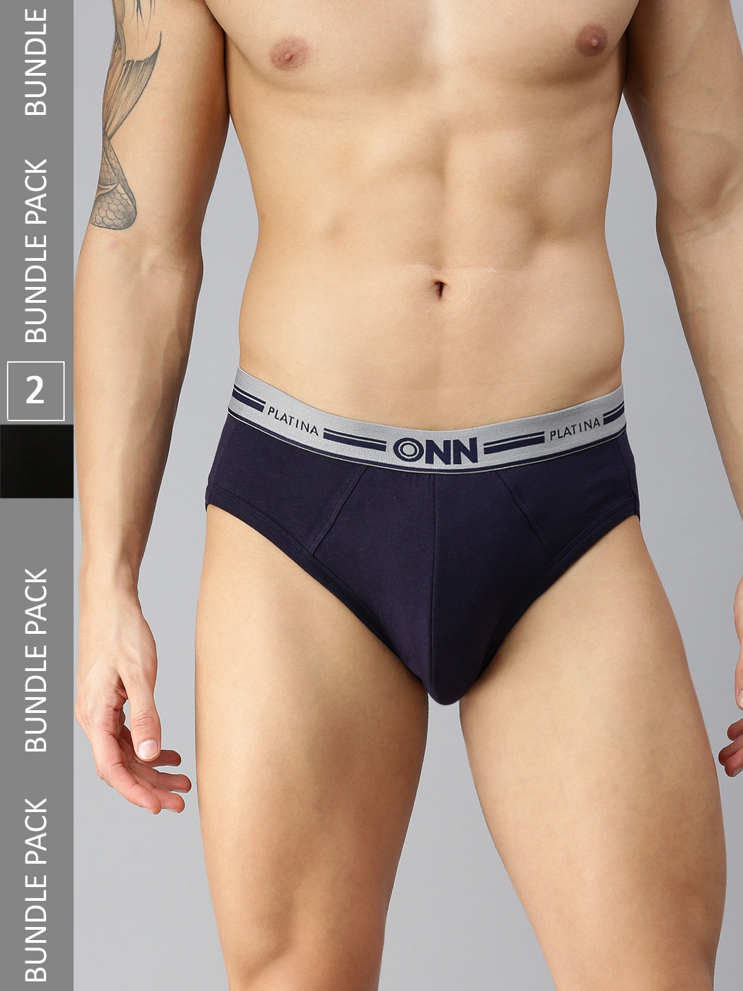 

ONN Men Pack Of 2 Basic Briefs, Blue