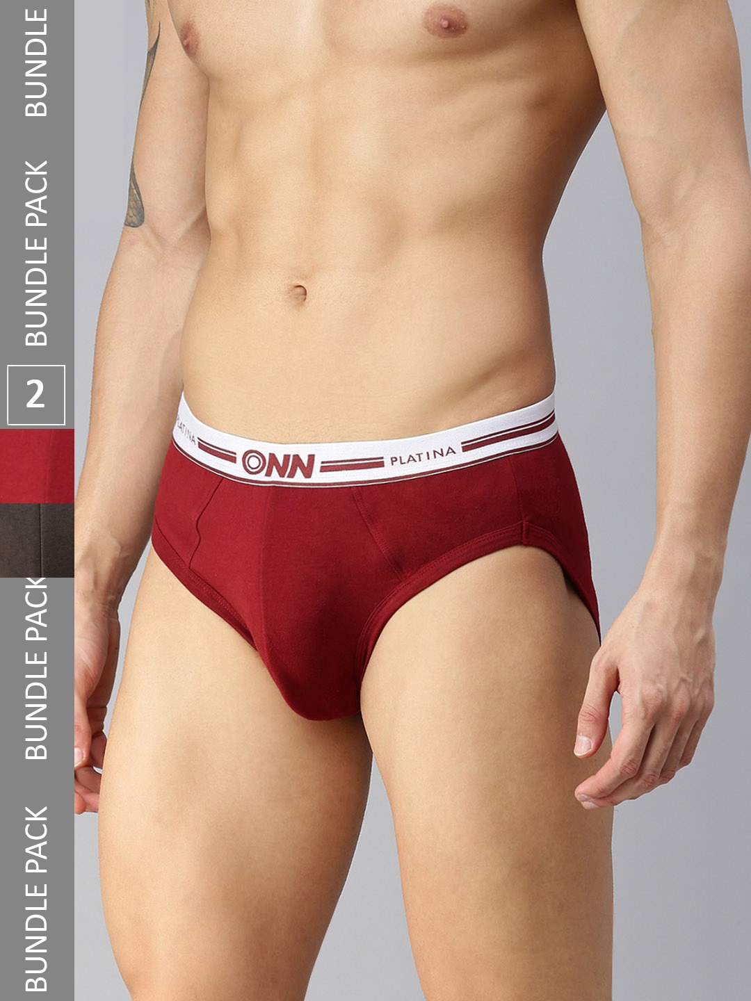 

ONN Men Pack Of 2 Basic Briefs, Red