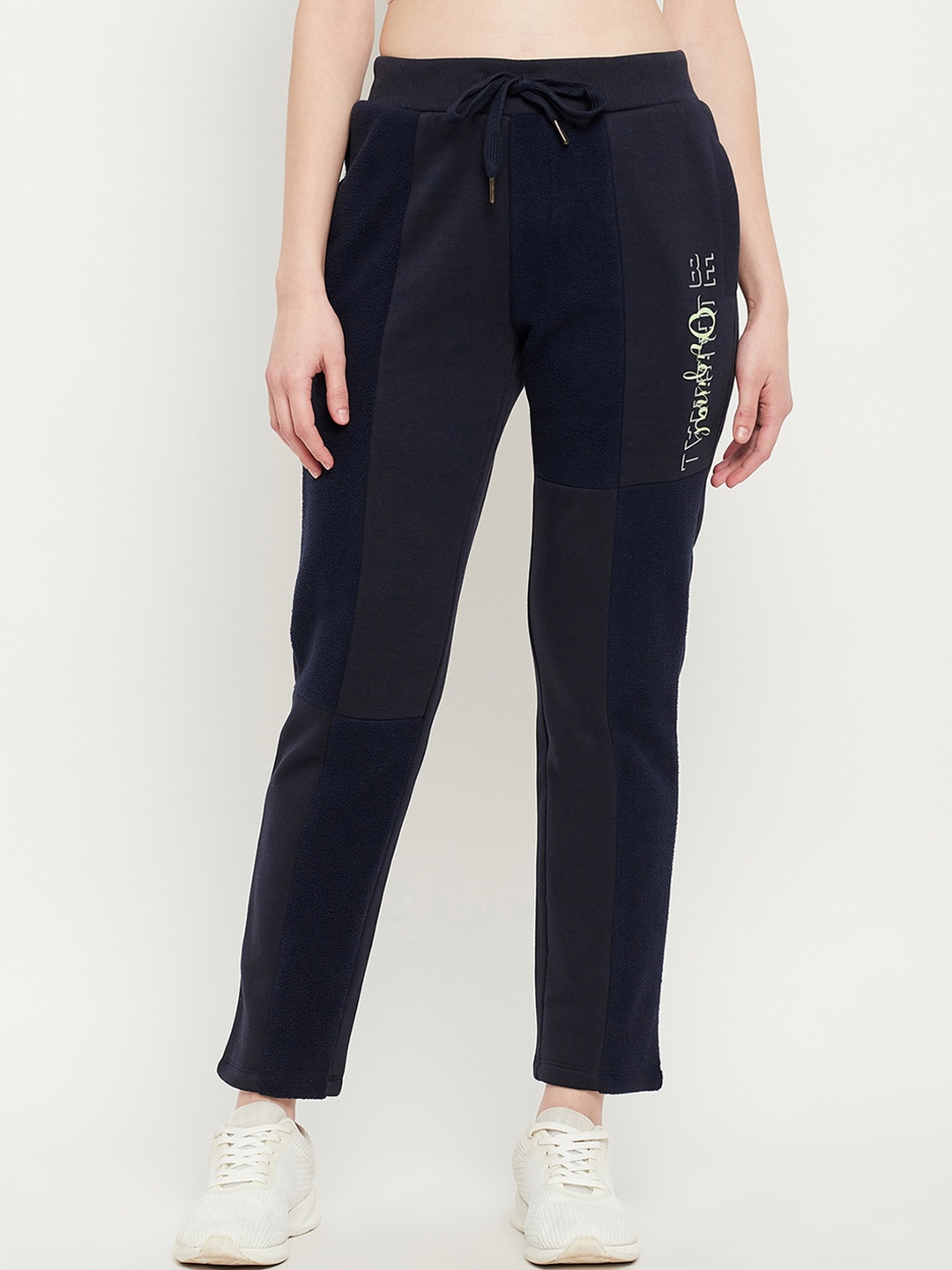 

MADAME M SECRET Women Cotton Track Pants, Navy blue