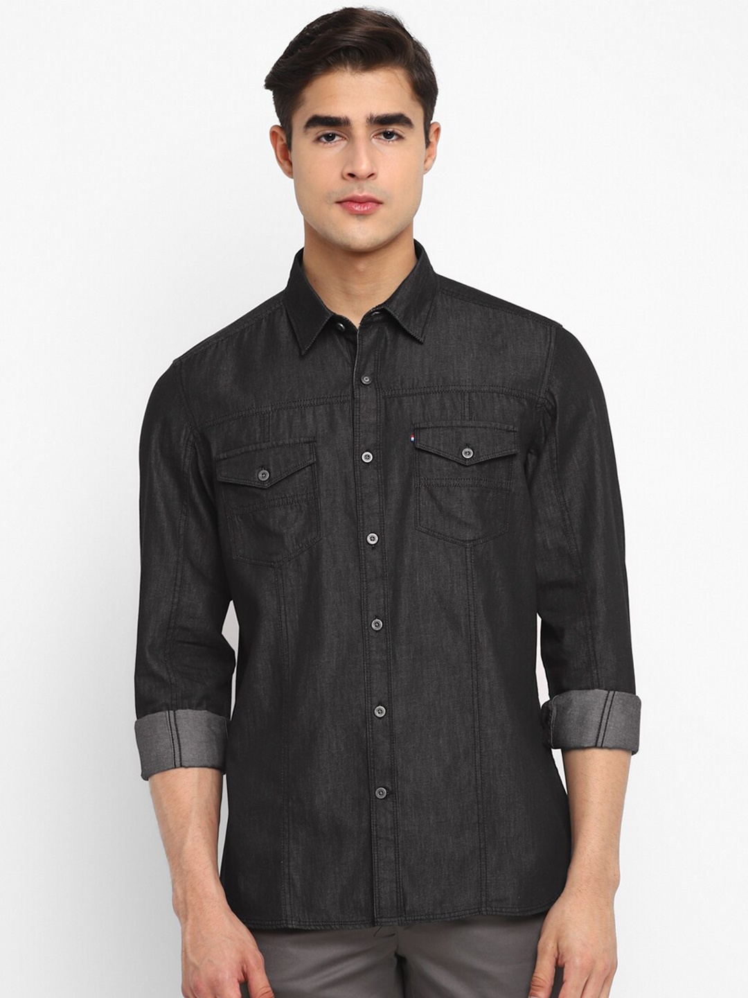 

Red Chief Men Slim Fit Cotton Casual Shirt, Charcoal