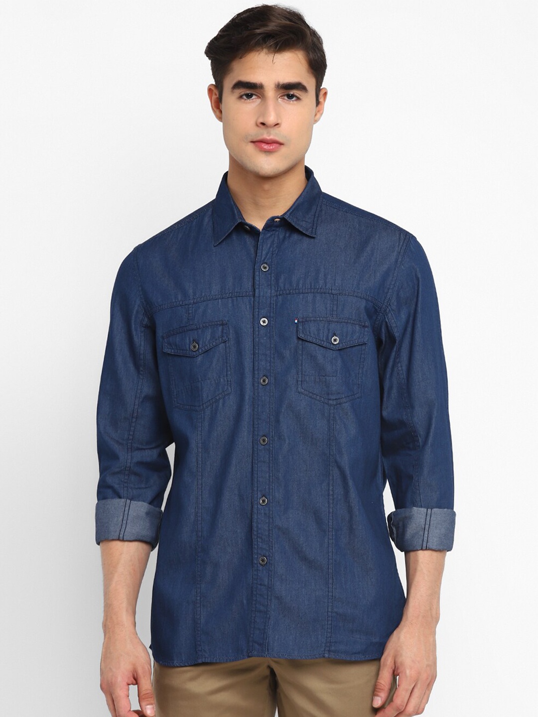 

Red Chief Men Slim Fit Cotton Casual Shirt, Blue