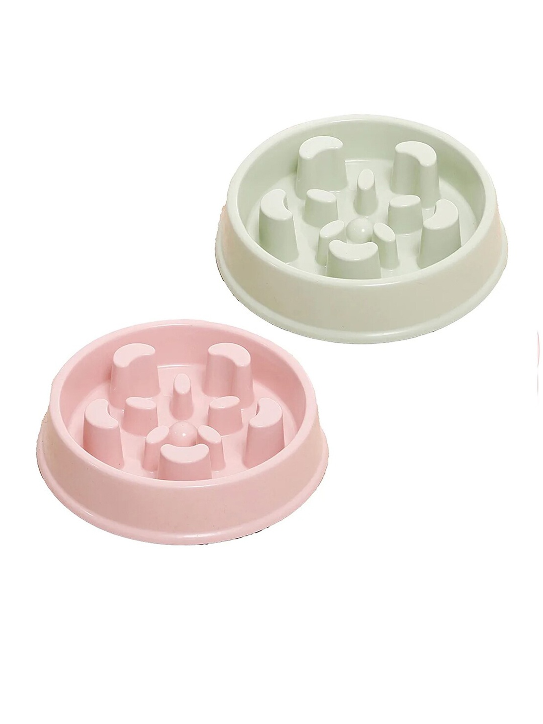 

Emily pets Set Of 2 Anti-Skid Slow Feeder Pet Bowls, Pink