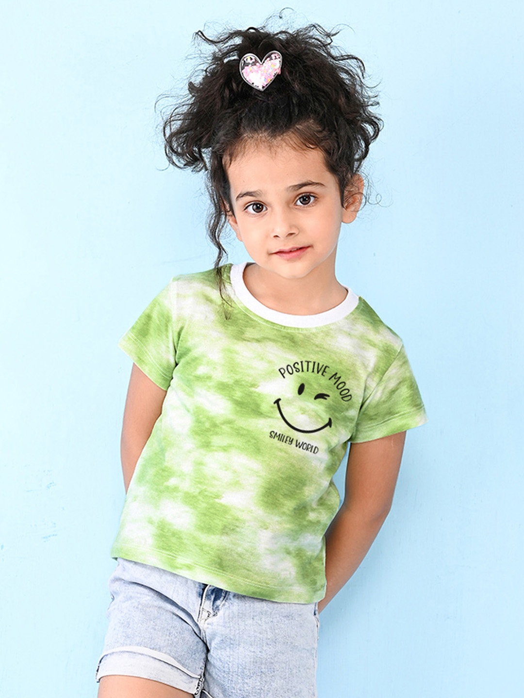 

NUSYL Girls Printed T-shirt, Green