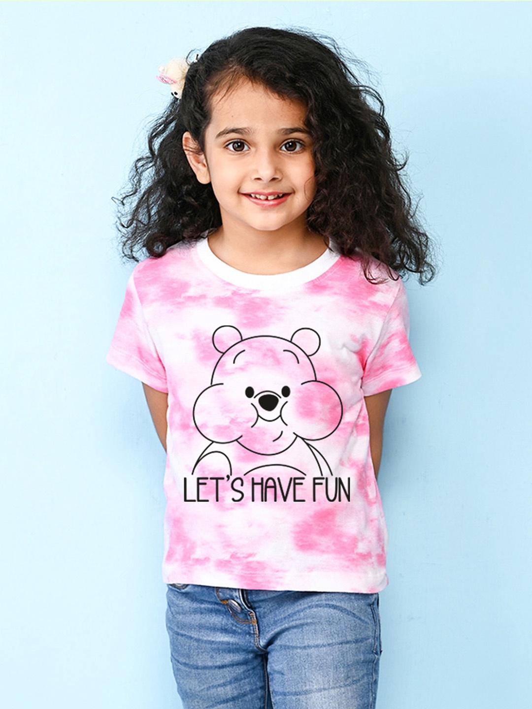 

NUSYL Girls Printed T-shirt, Pink