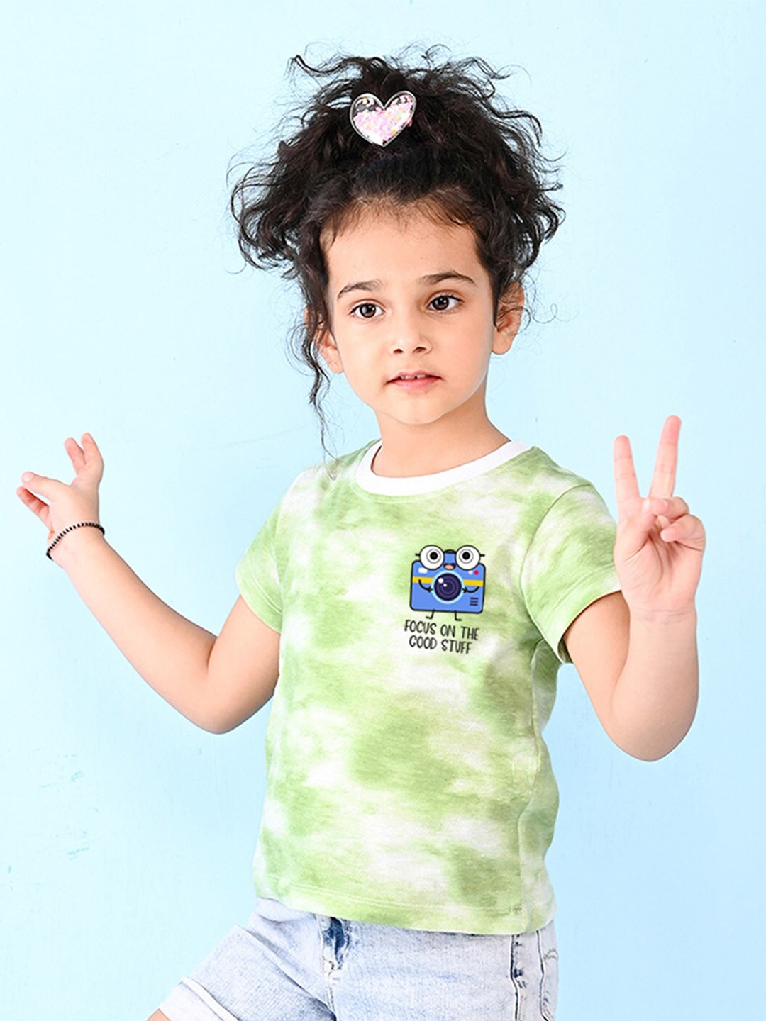 

NUSYL Girls Printed T-shirt, Green
